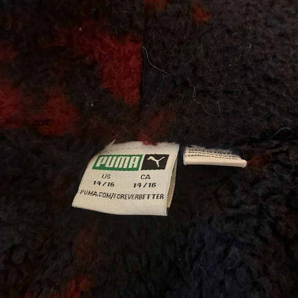 Puma Fleece Lined Navy Tracksuit. Size 14/16. 2 Piece Set.Navy with Red Logo - Picture 5 of 6